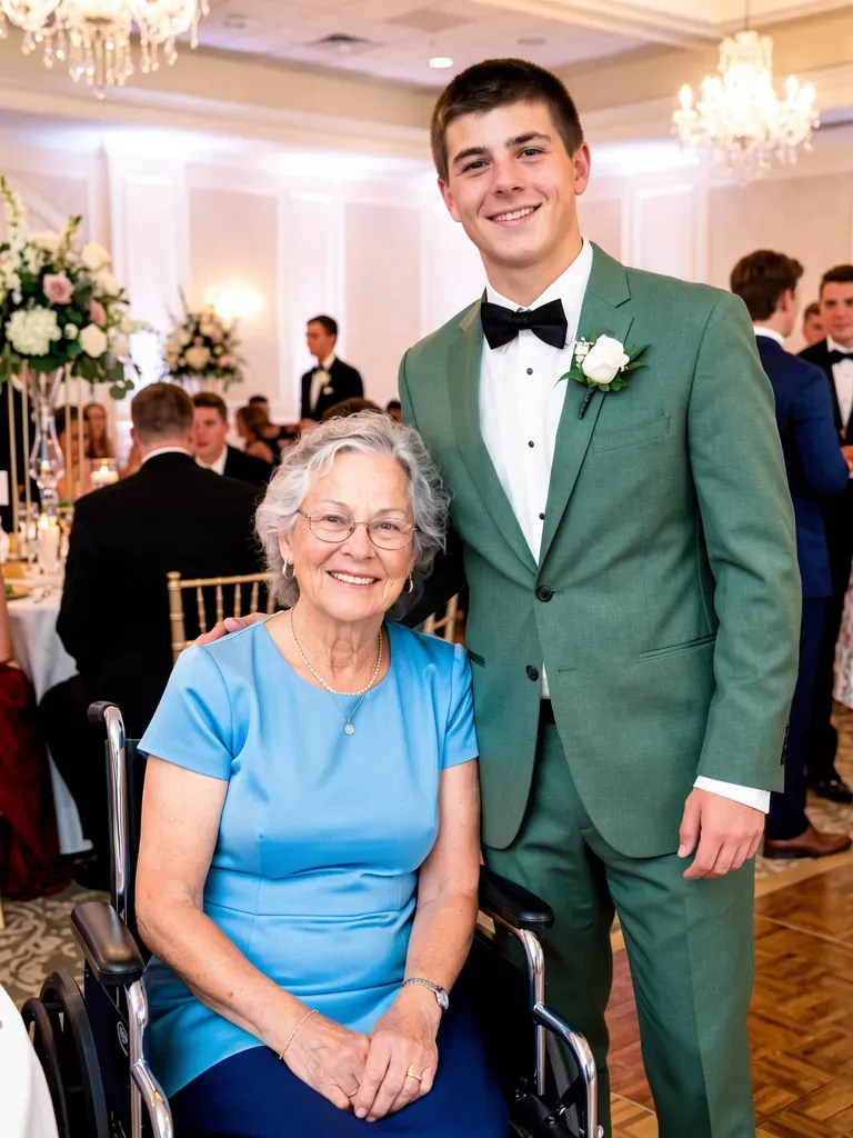 Mama na balu maturalnym w wózku